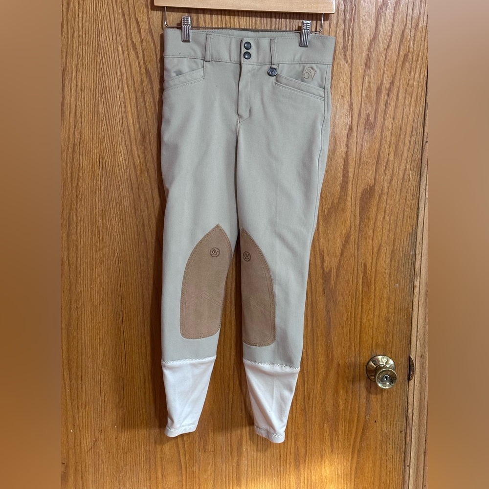 Ovation Riding  girls sz 16 Tan Riding Breeches equestrian‎